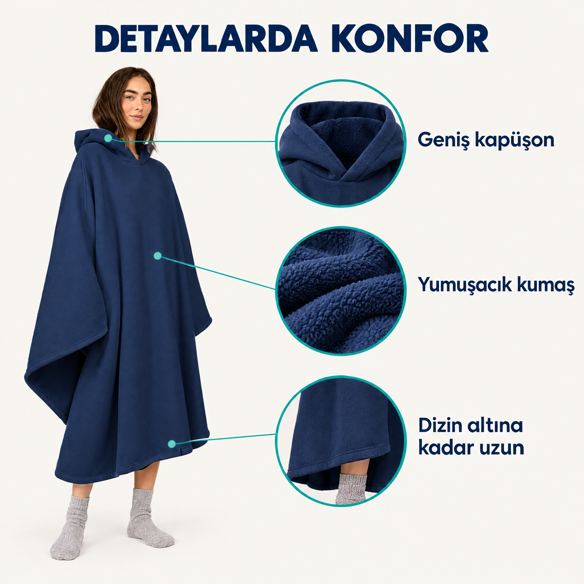 Hood, soft fleece and long cut details